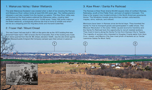 Passerine Pavilion Panel 2 - KU Campus, Santa Fe RR and River Valleys