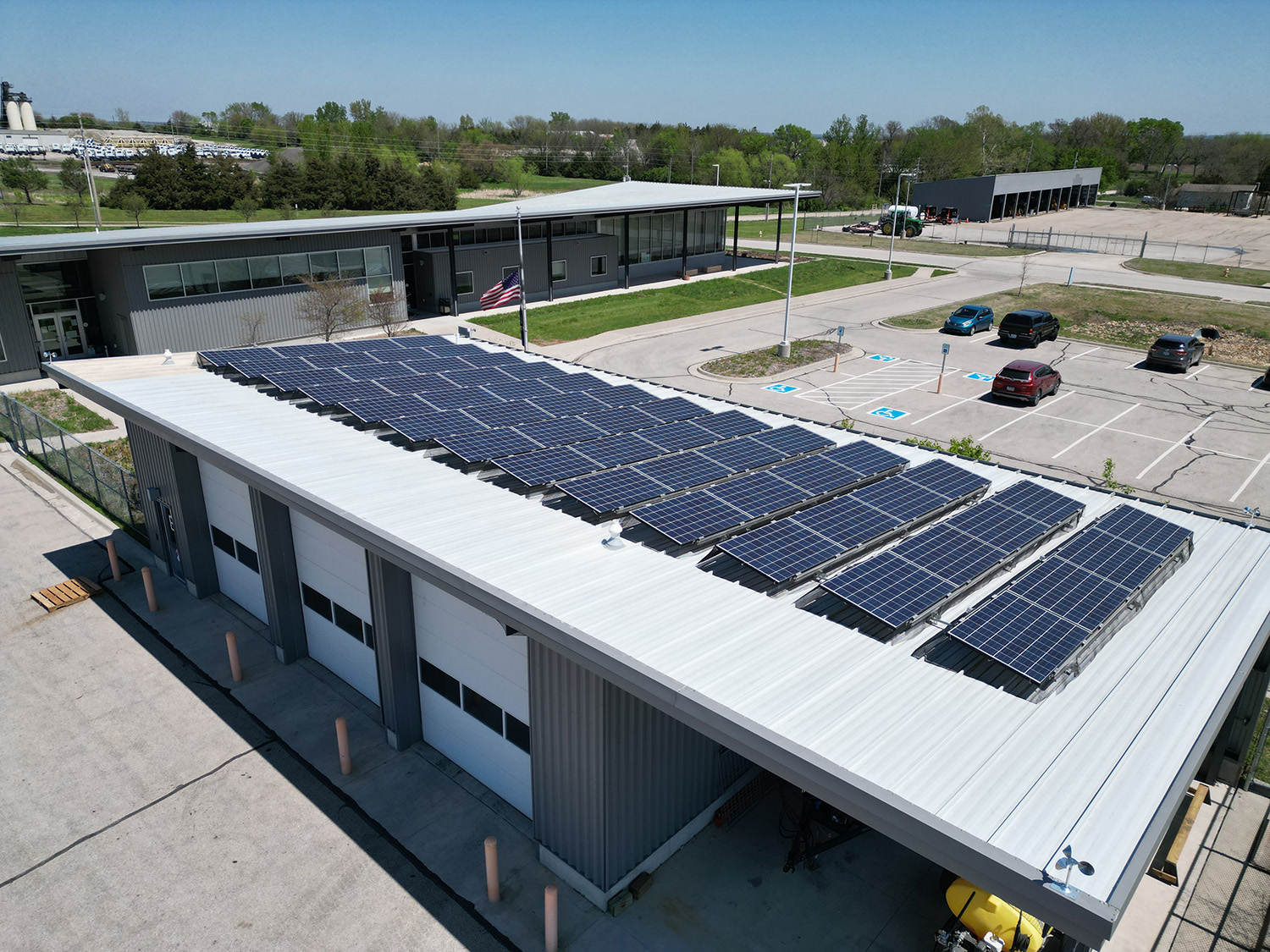 Douglas County Public Works building with solar panels