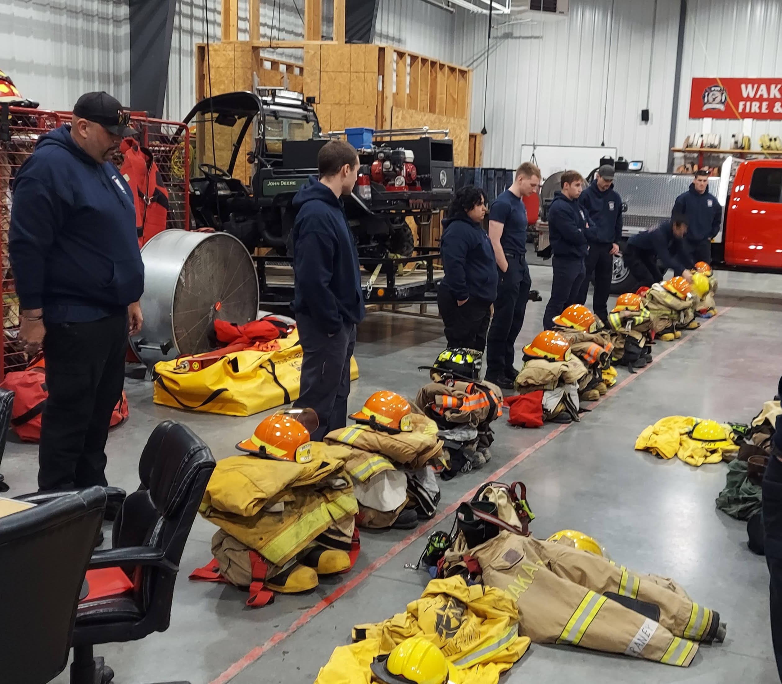 Recruits in lineup with gear
