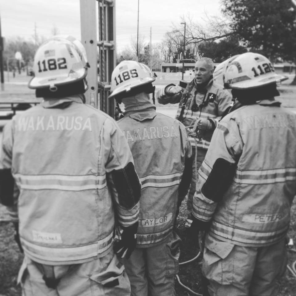 Mike Baxter provides training for new recruits in 2016 at the Lawrence-Douglas County Fire Medical training center.