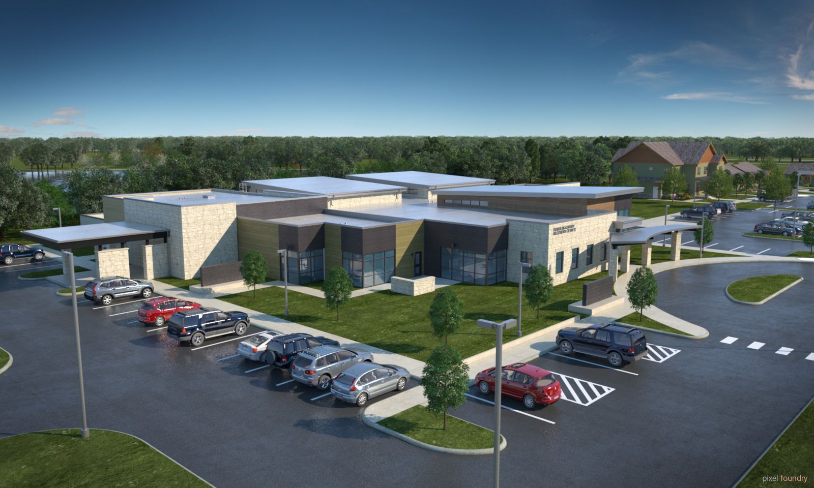 Rendering of the crisis recovery center by Treanor HL