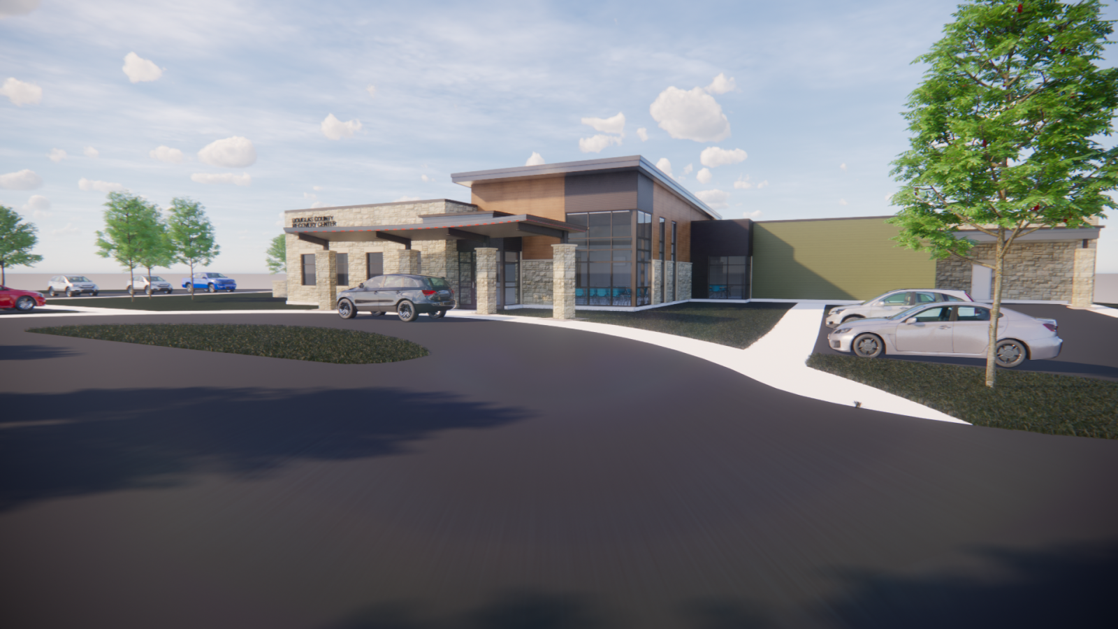 Rendering of the crisis recovery center by Treanor Architects