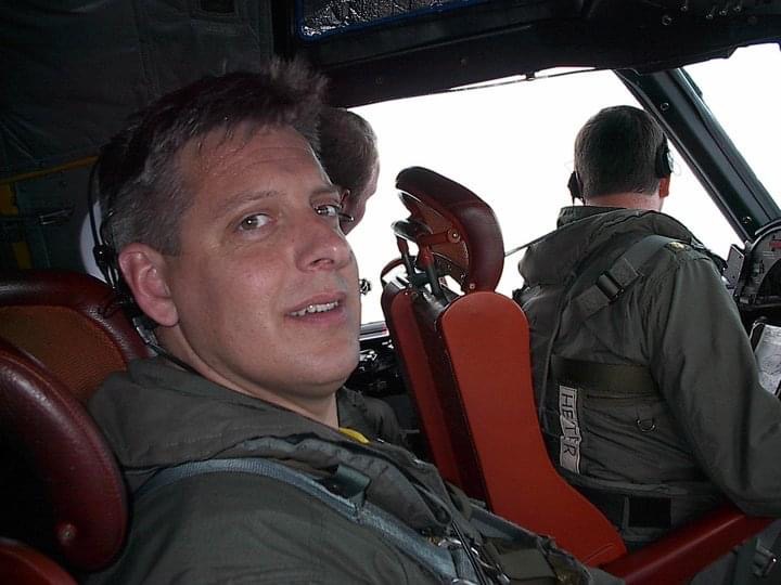 Robert Bieniecki is a flight engineer in a P-3 jet.