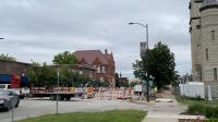 Massachusetts Street closed in front of Courthouse to repair waterline
