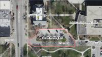 Parking lot south of courthouse