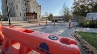 Small parking lot closed for construction