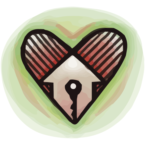 A heart with an up arrow/house and a key