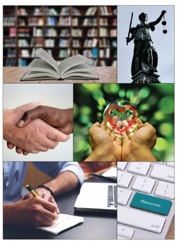 A collage of images focused on volunteering for District Court