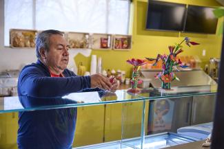 Entrepreneur behind food line