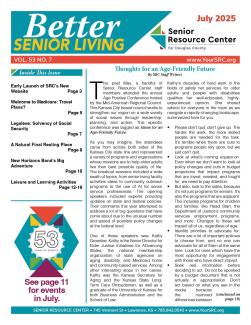 Better Senior Living front page July 2025