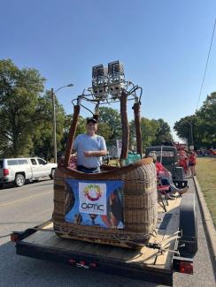 Douglas County IT employee Darrin Harrison is pictured before participating in a parade in Columbus, Kansas.