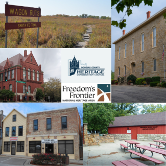 A collage of photos of Douglas County's history museums.