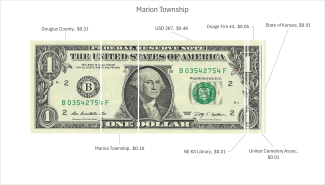 Marion Township percentage of tax dollar graphic