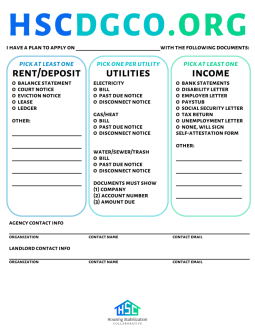 Rent and Utility Assistance Worksheet