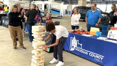 Douglas County Government Day jenga game