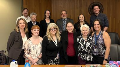 Colleagues surround Judge Sally Pokorny
